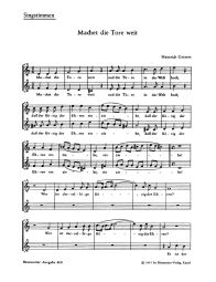 Machet Die Tore Weit/Der Tag, Der Ist So freudenreich Choral Score