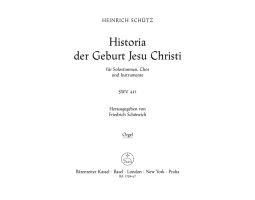 Historia der Geburt Jesu Christi - Christmas Story SWV 435 (Organ)
