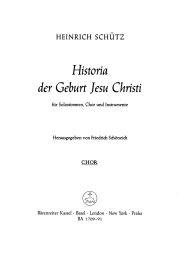 Historia der Geburt Jesu Christi - Christmas Story SWV 435 (Chorus Score)