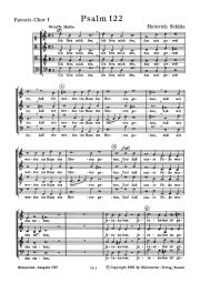 Psalm 122: Ich Freue Mich Des (SWV 26) Favorit Chorus I