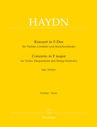 Concerto in F major for Violin, Harpsichord & String Orchestra (Hob.XVIII:6*) (Full Score)