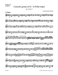Concerto grosso in B-flat major Op.3/2 (HWV 313) (Violin II)
