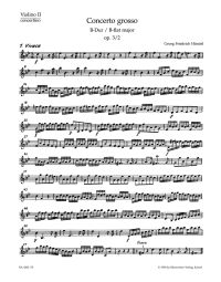Concerto grosso in B-flat major Op.3/2 (HWV 313) (Violin Solo II)