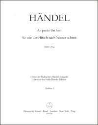 As Pants The Hart (HWV 251e) (Violin I)