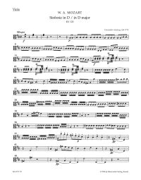 Symphony No.20 in D major (K.133) (Viola)