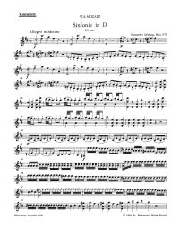 Symphony in D major (K.141a) (Violin II)