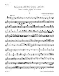 Concerto for Piano No.24 in C minor (K.491) (Violin I)
