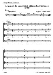 Litaniae de venerabili altaris sacramento in B-flat major (K.125) (Choral Score)