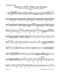 Concerto for Violin No.1 in B-flat major (K.207) (Cello/Bass)
