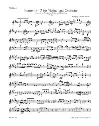 Concerto for Violin No.2 in D major (K.211) (Violin I)