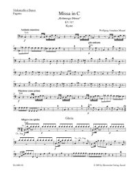 Mass in C major (K.317) (Coronation Mass) (Cello/Bass)