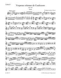 Vesperae solennes de Confessore (K.339) (Solemn Vespers) (Violin II)