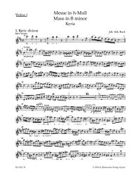 Mass in B minor (BWV 232) (Violin I)