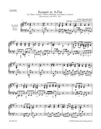 Concerto for Oboe d'Amore (Oboe) in A major (after BWV 1055) (Cembalo)