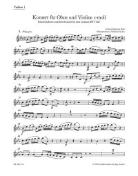 Concerto for Violin and Oboe in C minor (reconstructed from BWV 1060) (Violin I)
