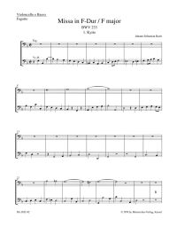 Mass in F major (BWV 233) Lutheran Mass 1 (Cello/Bass/Bassoon)