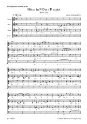 Mass in F major (BWV 233) Lutheran Mass 1 (Choral Score)