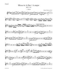Mass in A major (BWV 234) Lutheran Mass 2 (Flute I)