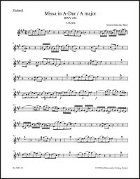 Mass in A major (BWV 234) Lutheran Mass 2 (Violin I)