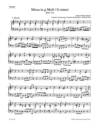 Mass in G minor (BWV 235) Lutheran Mass 3 (Organ)