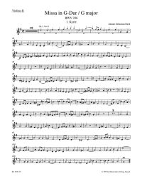 Mass in G major (BWV 236) Lutheran Mass 4 (Violin II)