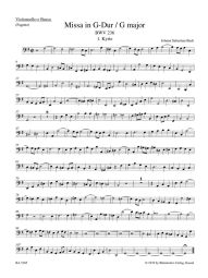Mass in G major (BWV 236) Lutheran Mass 4 (Cello/Bass/Bassoon)