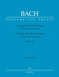 Concerto for Harpsichord No.3 in D major (BWV 1054) (Full Score, paperback)