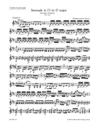 Serenade No. 6 in D (K.239) (Serenata notturna) Violin Solo II