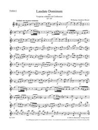 Laudate Dominum (K.339) from the Vesperae solennes de Confessore (Violin I)