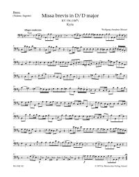 Missa brevis in D major (K.194) (Cello/Double Bass)