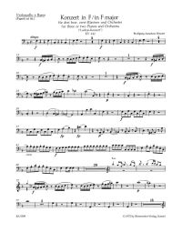 Concerto for three or two Pianos No.7 in F major (K.242) (Lodron) (Cello/Bass)