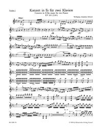 Concerto for two Pianos No.10 in E-flat major (K.365) (Violin I)