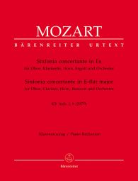 Sinfonia concertante for Oboe, Clarinet, Horn, Bassoon in E-flat major (K.297b) (Solo Parts & Piano)
