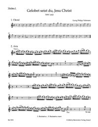 Gelobet seist du, Jesu Christ - We Praise Your Name (TVWV 1:612) (Violin I)