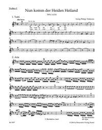 Nun komm der Heiden Heiland - Come Now, O Lord And Saviour (TVWV 1: 1174) (Violin I)