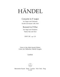 Concerto for Organ Op.4 No.4 in F major: Choral 4th Movement (HWV 292) Cembalo