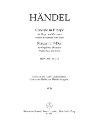 Concerto for Organ Op.4 No.4 in F major: Choral 4th Movement (HWV 292) Viola