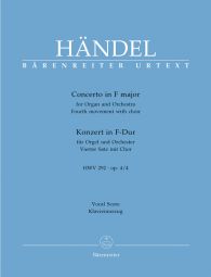 Concerto for Organ Op.4 No.4 in F major: Choral 4th Movement (HWV 292) Vocal Score