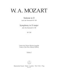 Symphony in D major based on the Serenade K.320 (Violin I)