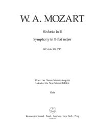Symphony in B flat major (K.Anh.216 K.74g) (Viola)