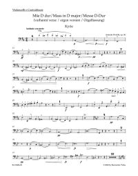 Mass in D major Op.86 Organ Version (Cello/Bass)