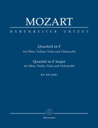 Quartet for Oboe, Violin, Viola and Violoncello in F major (K.370) (Study Score)