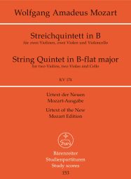 String Quintet in B flat major (K.174) (Study Score)