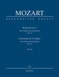 Concerto for Violin No.3 in G major (K.216) (Study Score)