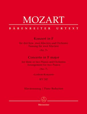 Concerto for three or two Pianos No.7 in F major (K.242) (Lodron) (Piano Reduction)