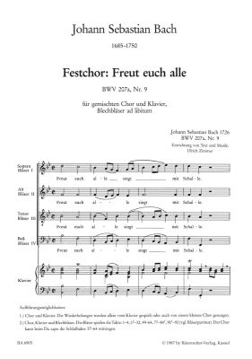 Freut euch alle (BWV 207a/9) (Full Score, paperback)