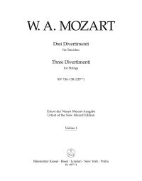 Three Divertimenti for Strings (K.136-138) (Violin I)