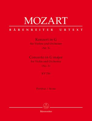 Concerto for Violin No.3 in G major (K.216) (Full Score)