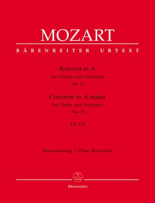 Concerto for Violin No.5 in A major (K.219) (Violin & Piano)