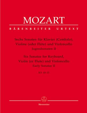 Six Sonatas for Piano, Violin (Flute) & Violoncello (K.10-15): Early Sonatas II (Score & Parts)
